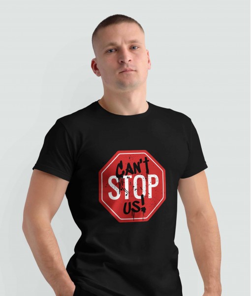 Мъжка тениска с щампа Текст и надписи Can`t STOP us - TShirtArtShop.com